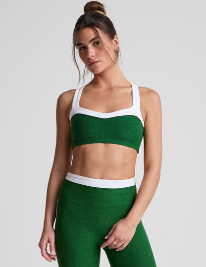 Spacedye Trophy Bra: Self-Lined, Medium Support, Sweetheart Neckline, Contrast Straps