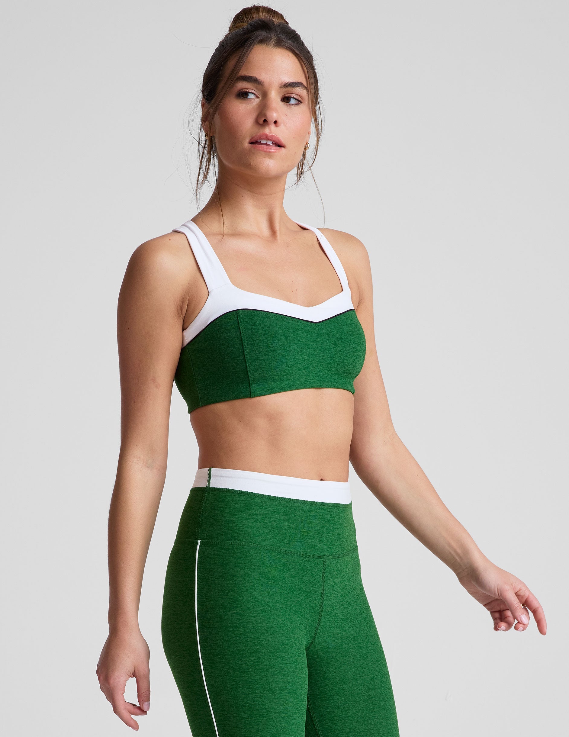 Spacedye Trophy Bra: Self-Lined, Medium Support, Sweetheart Neckline, Contrast Straps