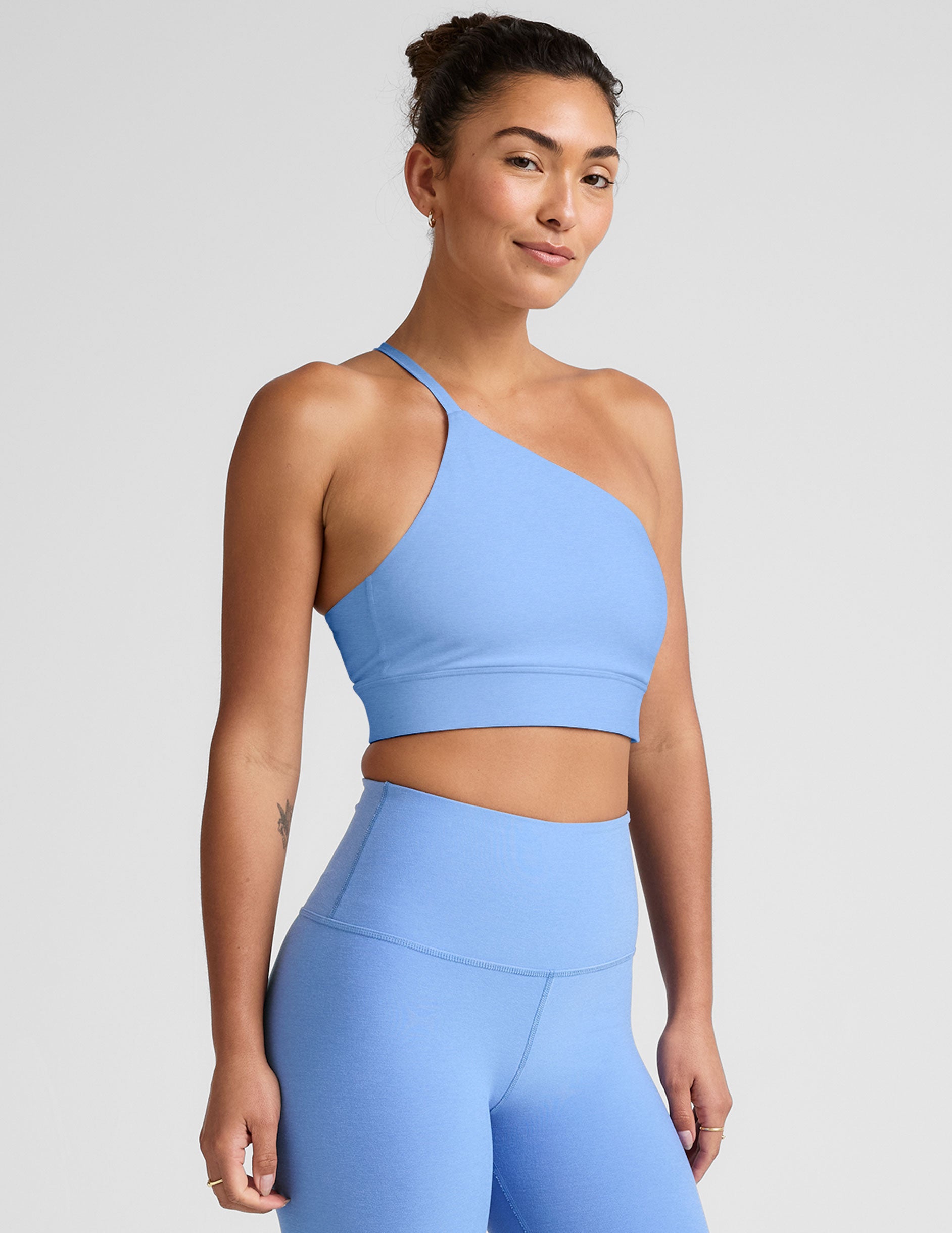 Ultra-Soft Spacedye One Shoulder Long Line Bra for Yoga & Pilates
