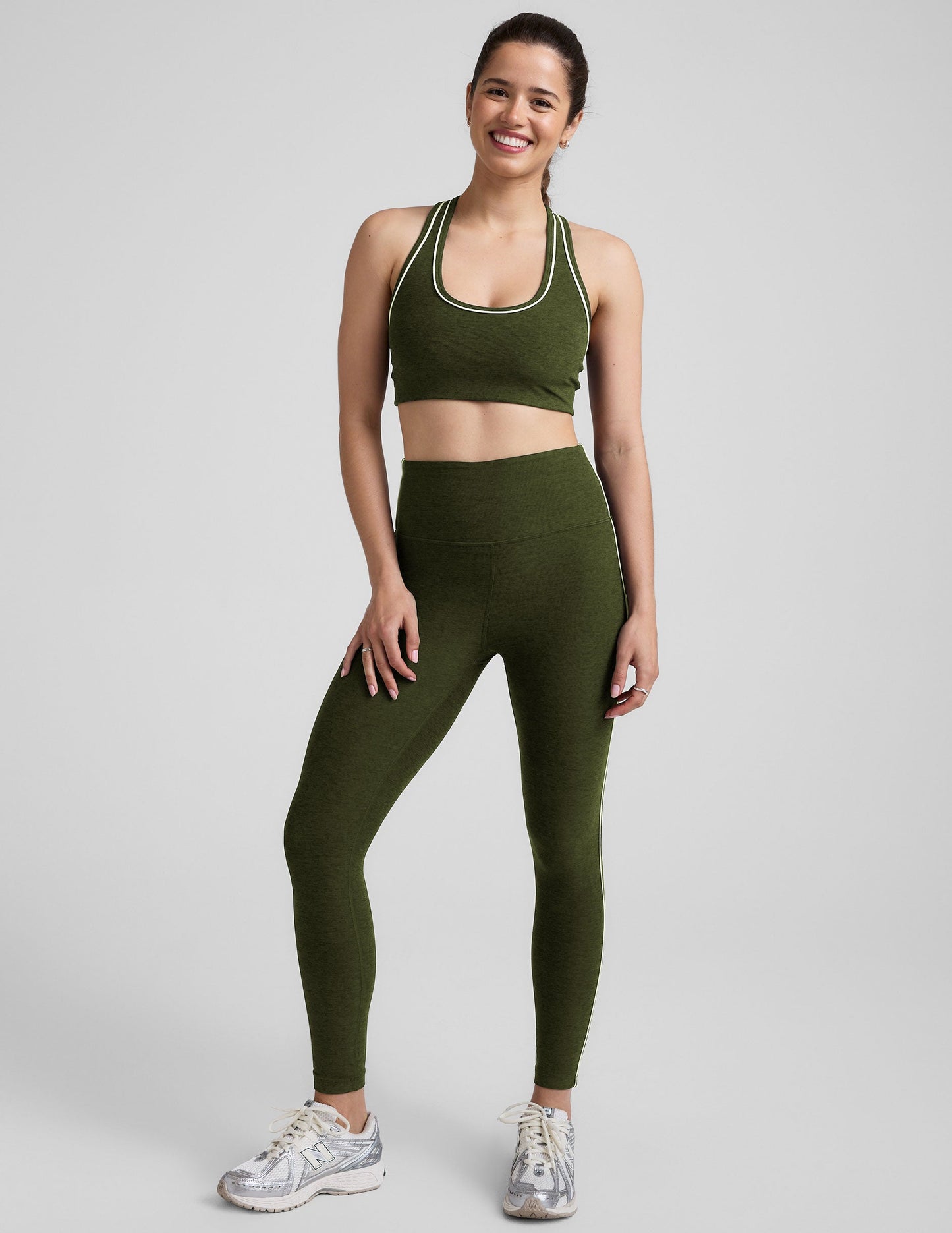 Beyond Yoga Spacedye Ready Bra: Supportive Scoop Neck Racerback with Retro Piping