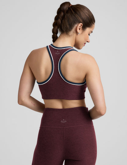 Spacedye Ready Bra: Comfortable Scoop Neck Racerback Activewear Top with Piping