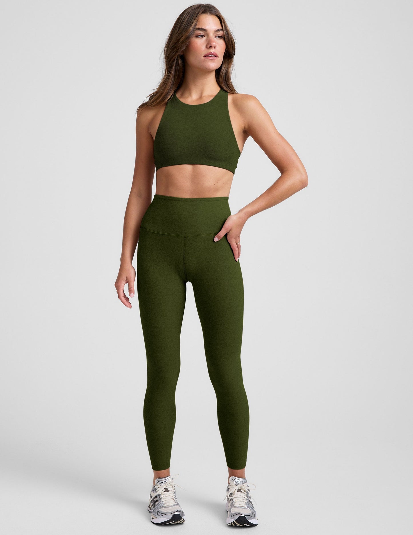 Spacedye High-Neck Racerback Yoga Bra: Ultimate Comfort & Support for Workouts