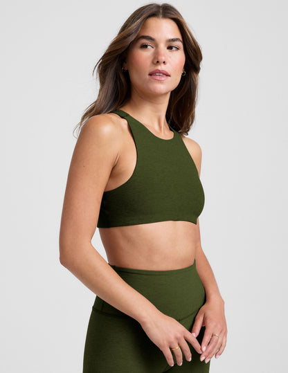 Spacedye High-Neck Racerback Yoga Bra: Ultimate Comfort & Support for Workouts