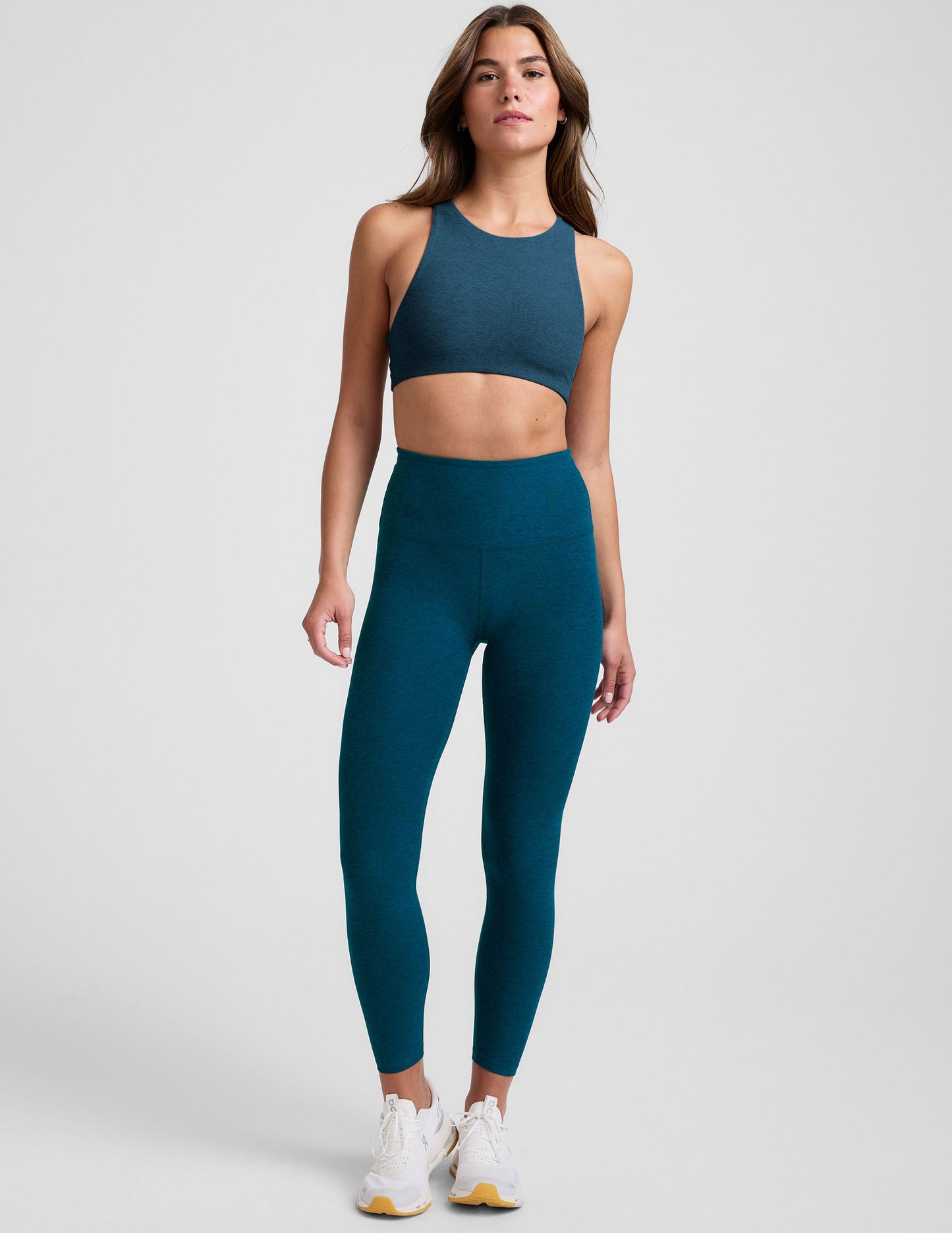 Beyond Yoga Spacedye High-Neck Racerback Sports Bra for Active Lifestyles