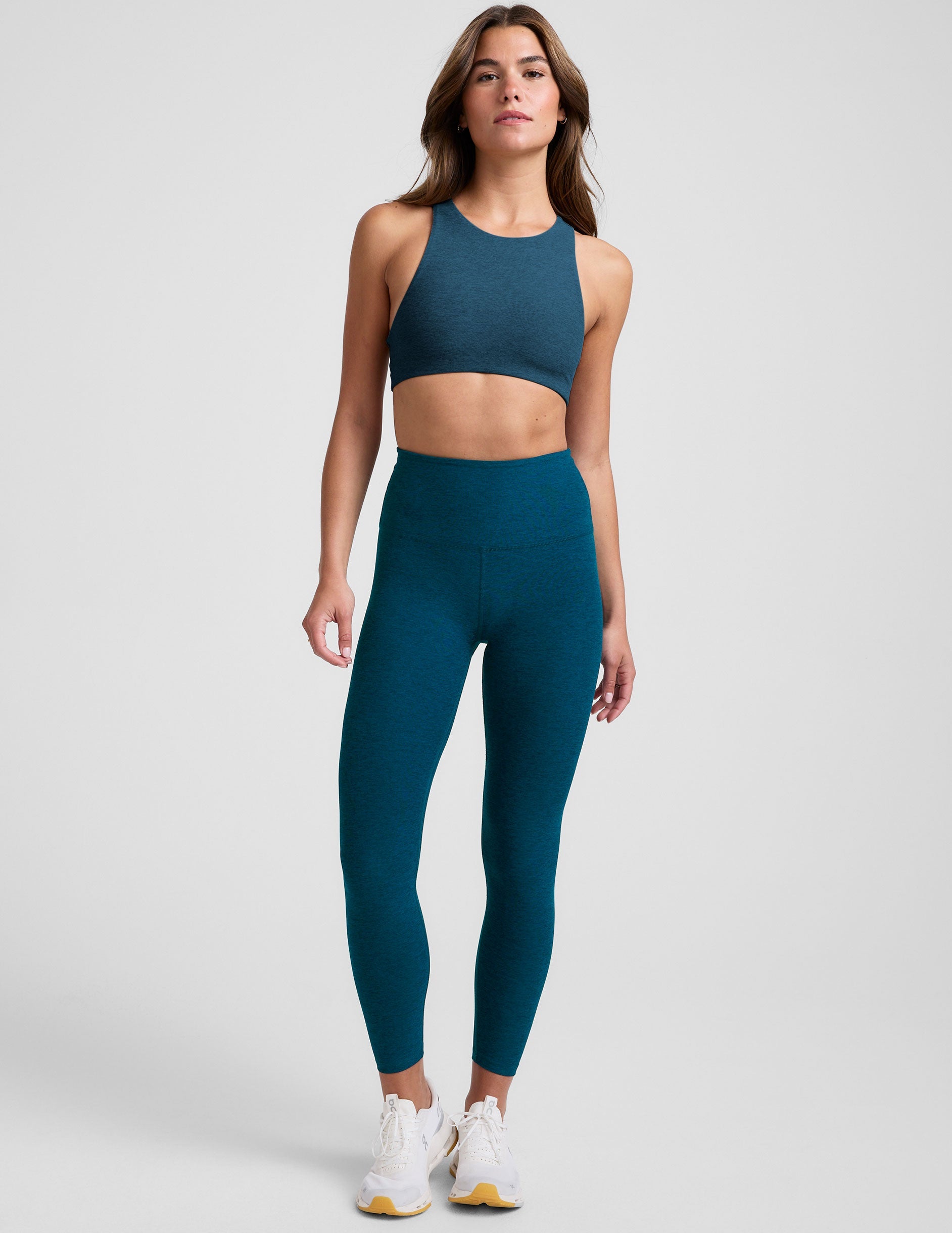Beyond Yoga Spacedye High-Neck Racerback Sports Bra for Active Lifestyles