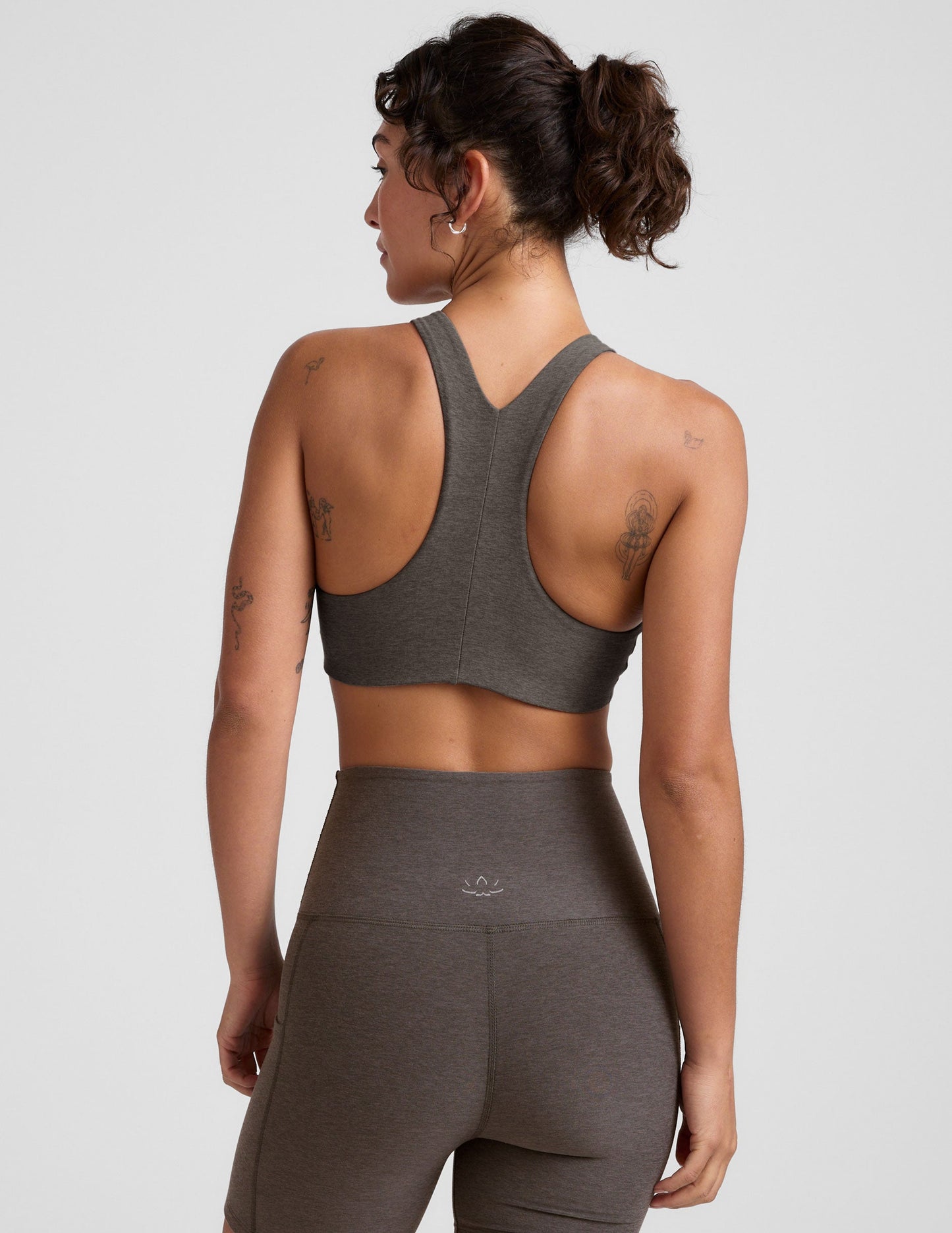 Spacedye Refocus High-Neck Racerback Bra - True Gray Heather Active Support