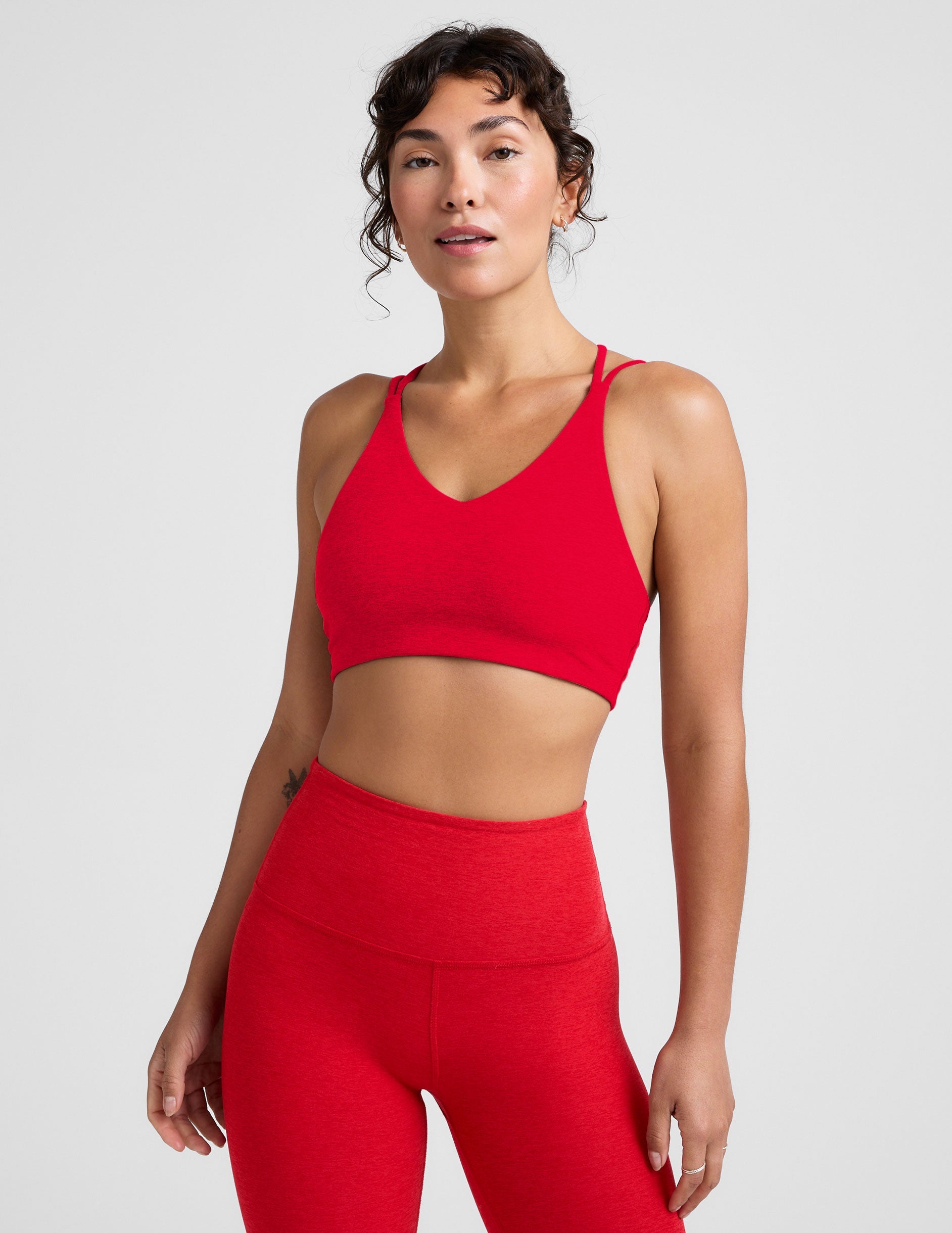 Beyond Yoga Spacedye V-Neck Crisscross Back Bra Top - Support and Comfort Activewear