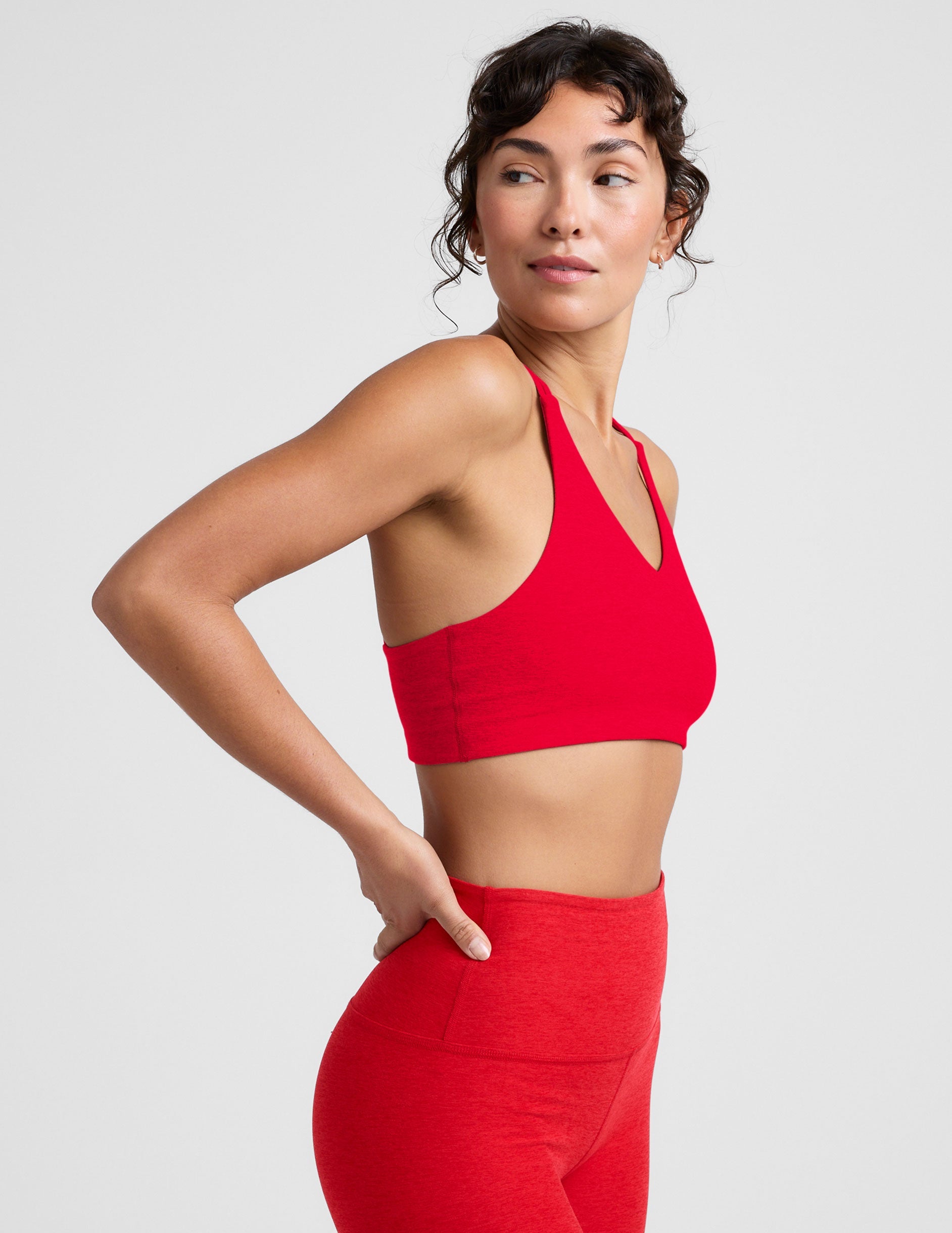 Beyond Yoga Spacedye V-Neck Crisscross Back Bra Top - Support and Comfort Activewear
