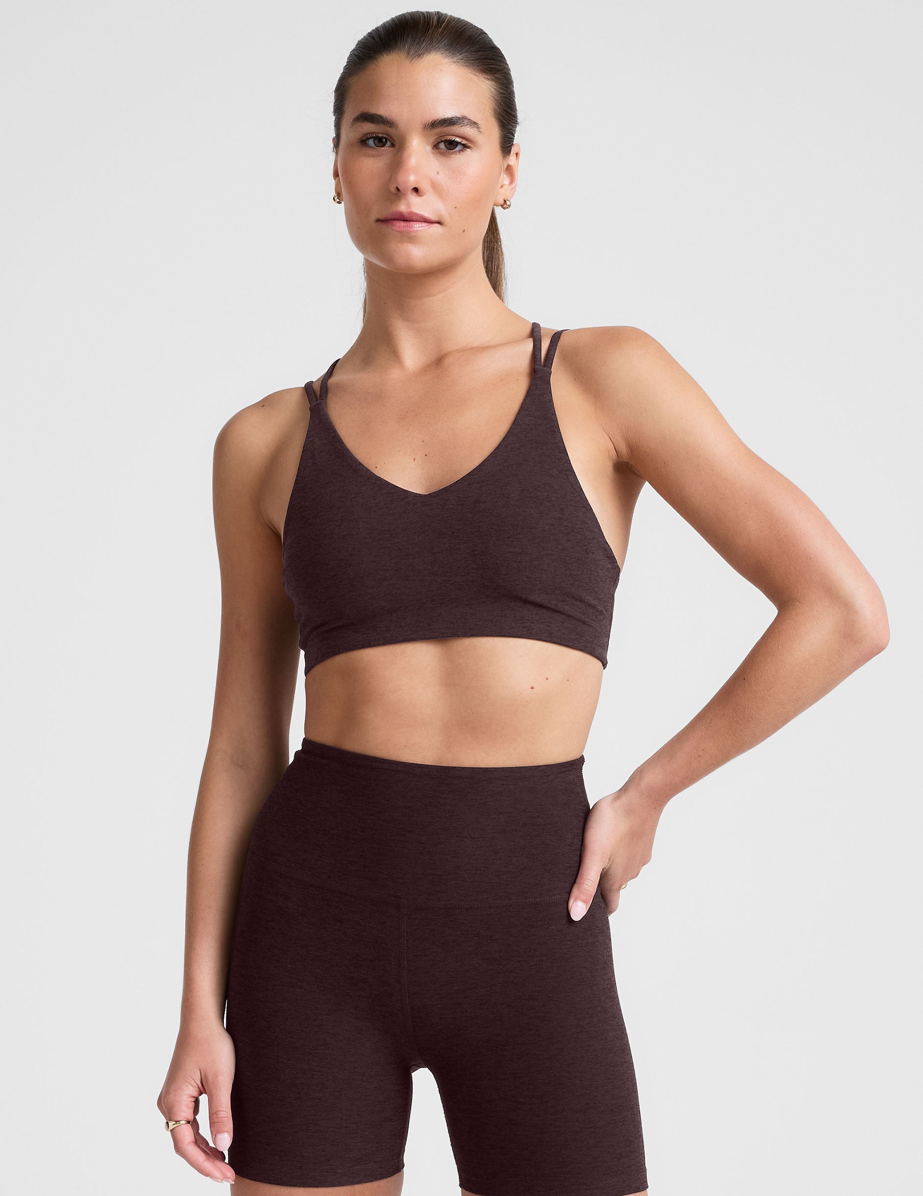 Spacedye V-Neck Crisscross Bra: Soft, Supportive, and Versatile Activewear Comfort