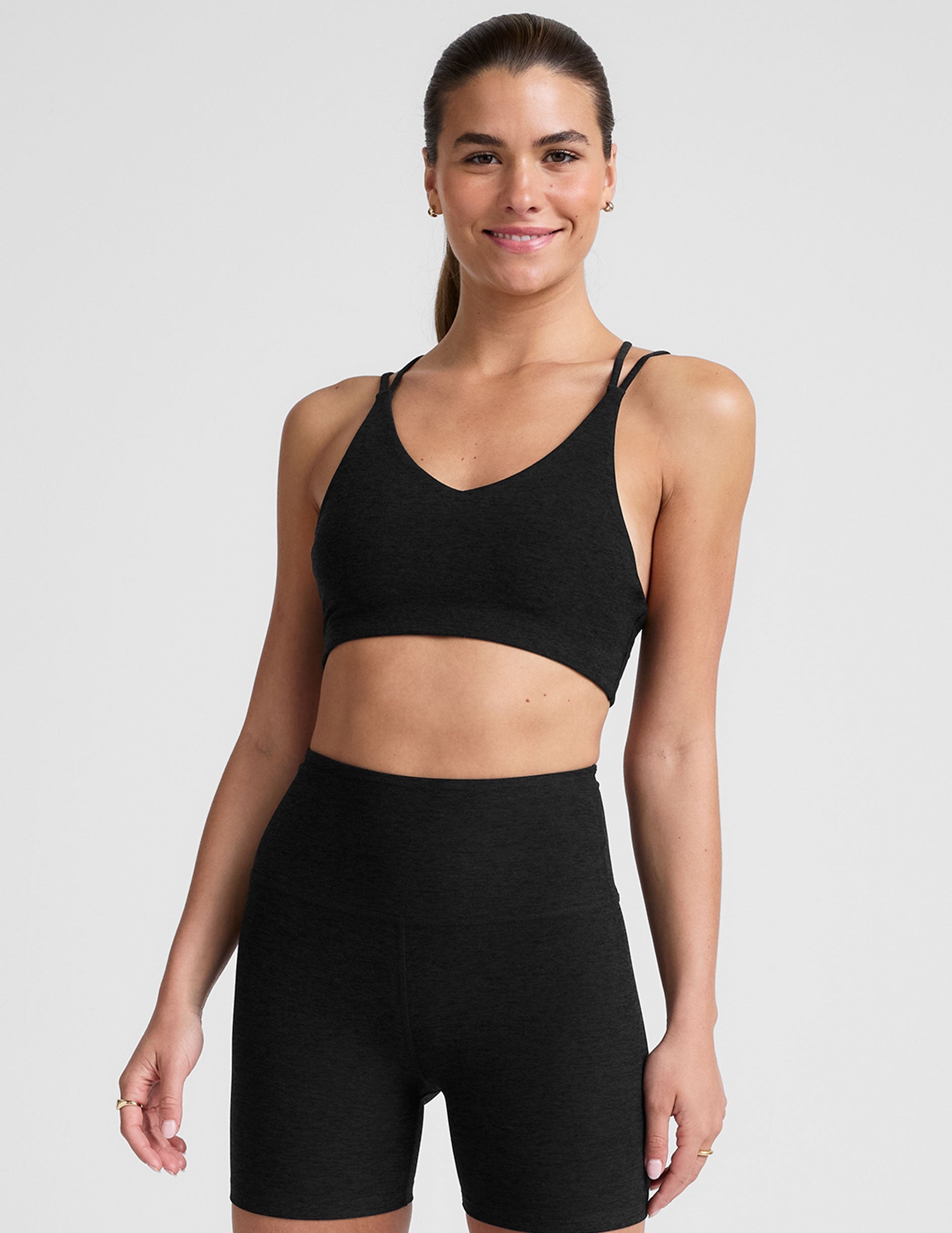 Beyond Yoga Spacedye V-Neck Bra with Crisscross Back Straps Medium Support