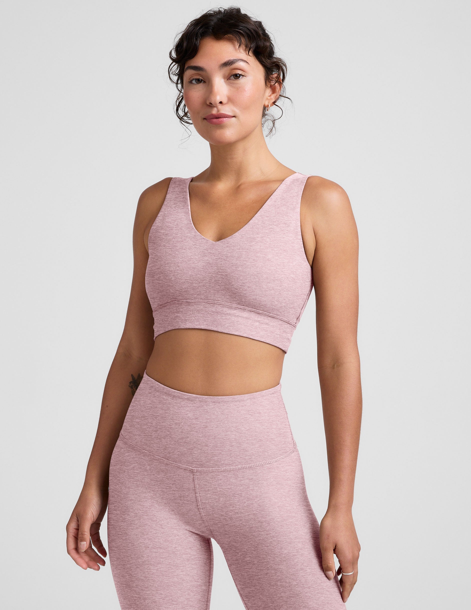 Soft Spacedye Long Line Bra: V-Neck, Built-in Support, Ultimate Comfort