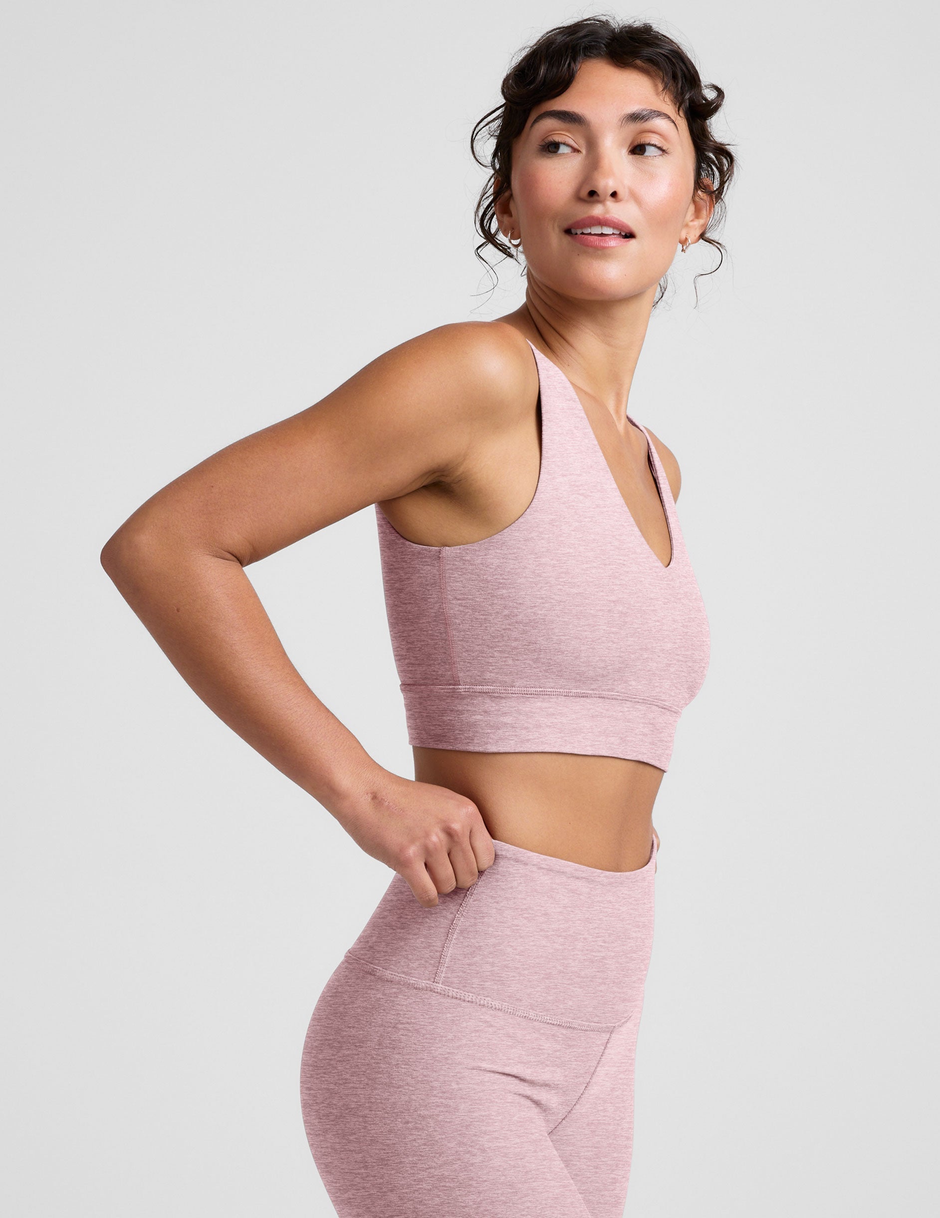Soft Spacedye Long Line Bra: V-Neck, Built-in Support, Ultimate Comfort