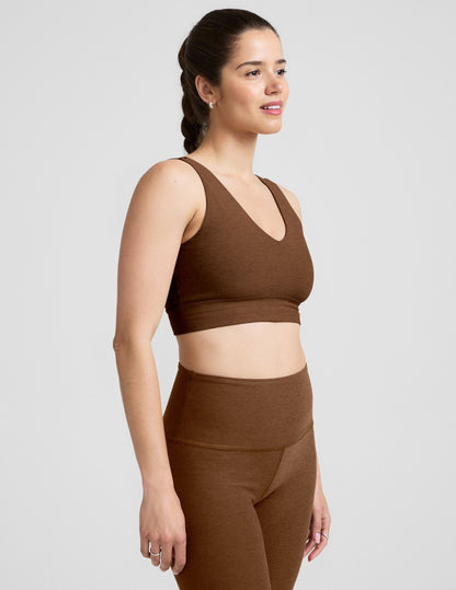 Ultra-Soft Spacedye Long Line V-Neck Bra for Yoga and Comfort