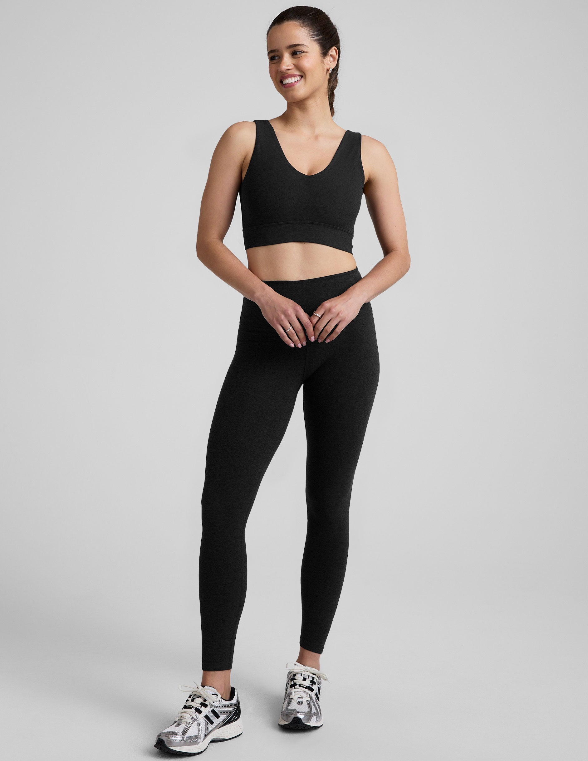 Spacedye Good Day Long Line Bra: Soft V-Neck, Built-in Support