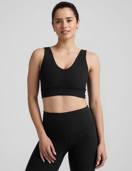 Spacedye Good Day Long Line Bra: Soft V-Neck, Built-in Support