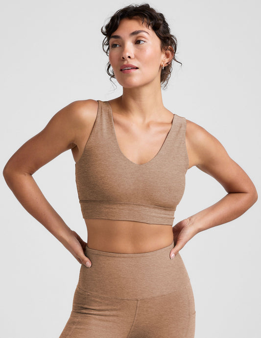 Ultimate Comfort Spacedye Deep V-Neck Long Line Bra: Everyday Softness & Support