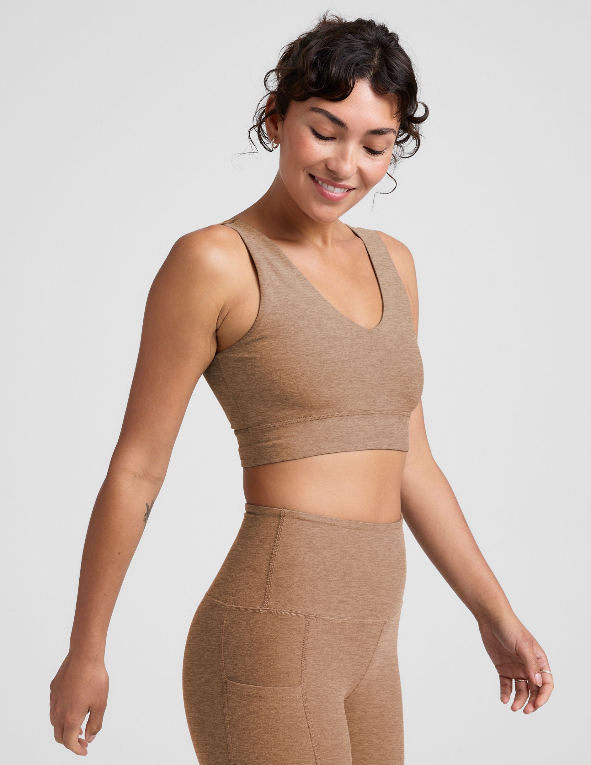Ultimate Comfort Spacedye Deep V-Neck Long Line Bra: Everyday Softness & Support