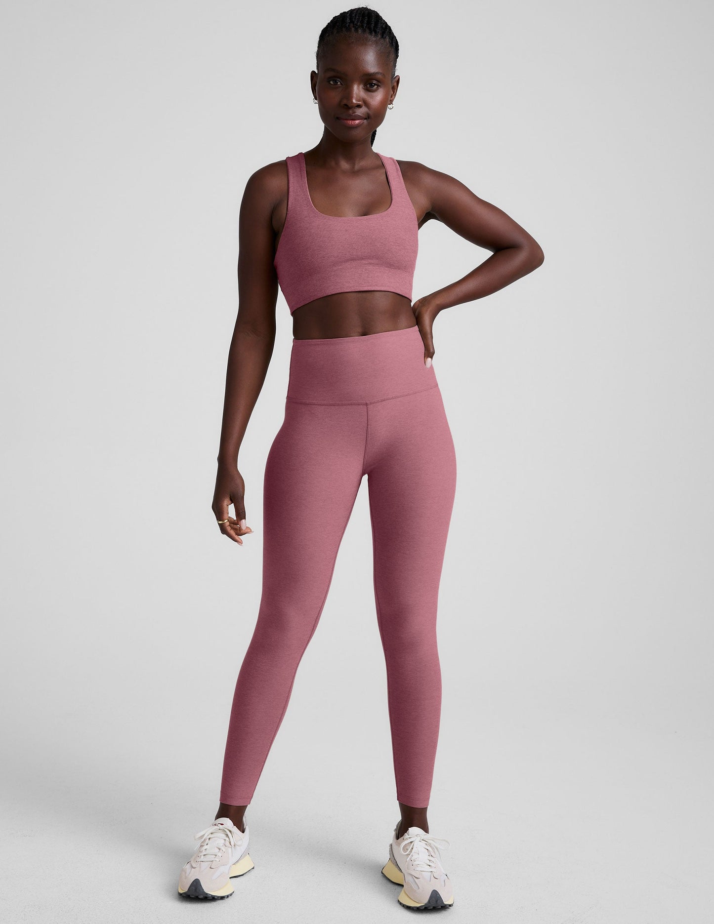 Beyond Yoga Spacedye Simplicity Long Line Bra 2.0: Comfortable Orchid Blossom Racerback Support