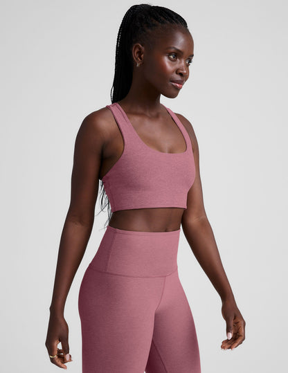Beyond Yoga Spacedye Simplicity Long Line Bra 2.0: Comfortable Orchid Blossom Racerback Support