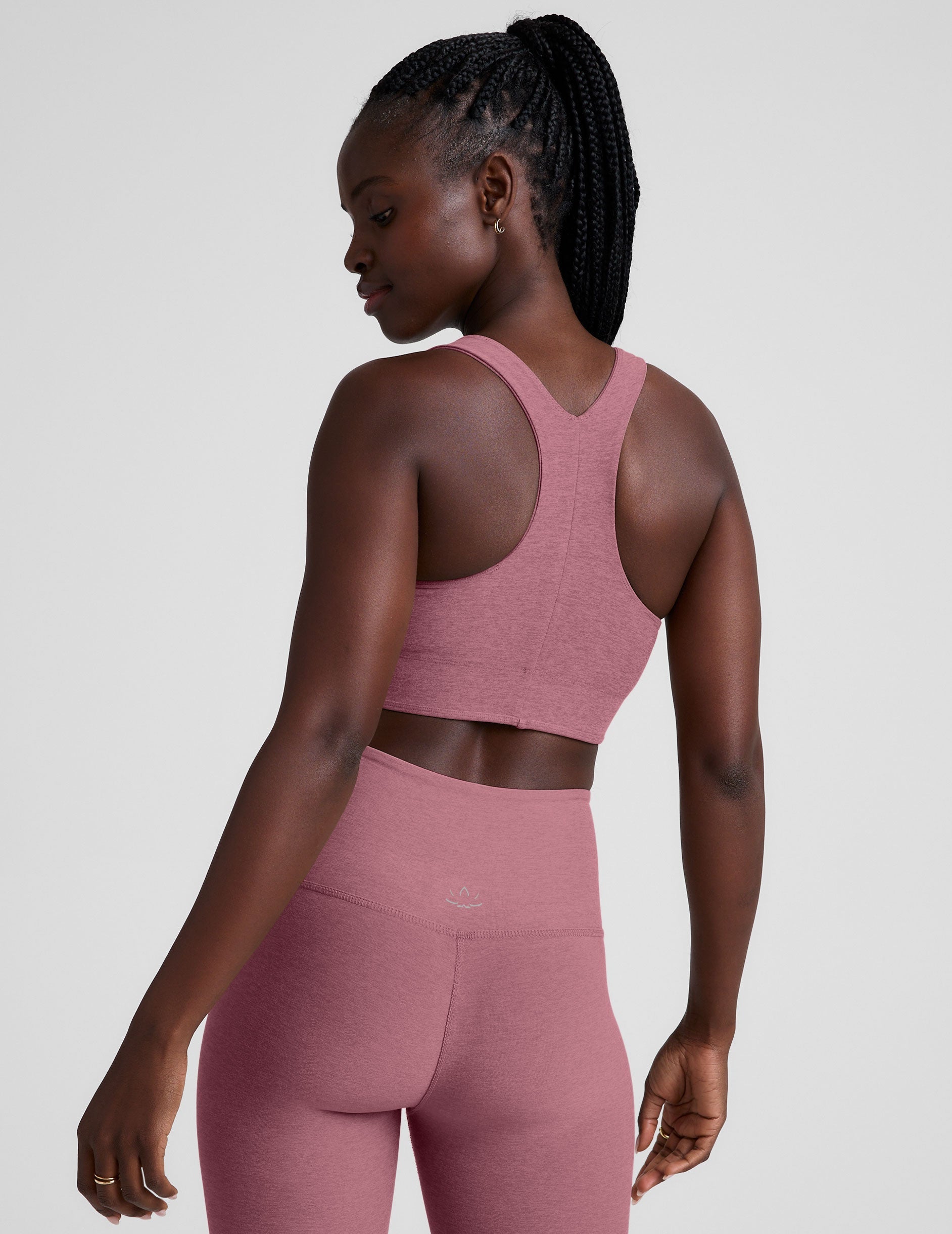 Beyond Yoga Spacedye Simplicity Long Line Bra 2.0: Comfortable Orchid Blossom Racerback Support