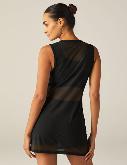 Stylish Sheer Mesh Mini Dress for Activewear & Swimsuits - Lightweight Coverage