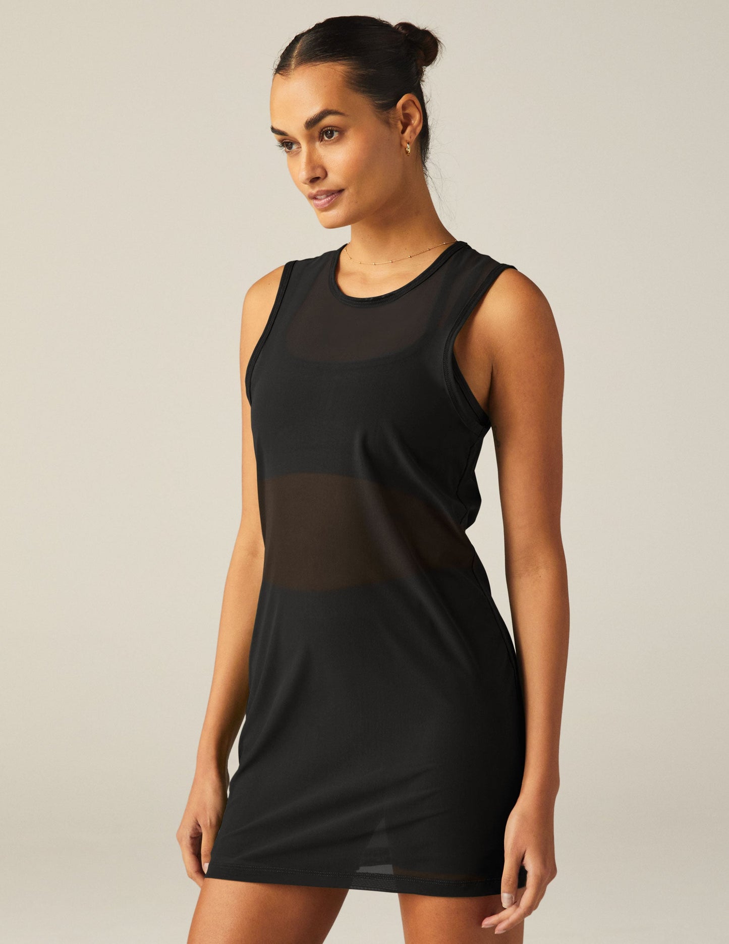 Stylish Sheer Mesh Mini Dress for Activewear & Swimsuits - Lightweight Coverage