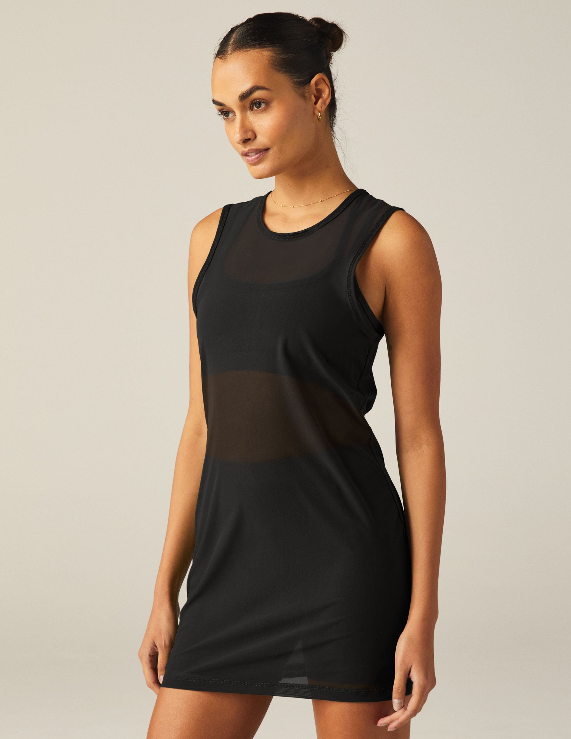 Stylish Sheer Mesh Mini Dress for Activewear & Swimsuits - Lightweight Coverage