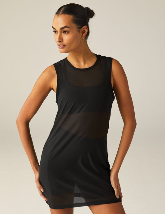 Stylish Sheer Mesh Mini Dress for Activewear & Swimsuits - Lightweight Coverage