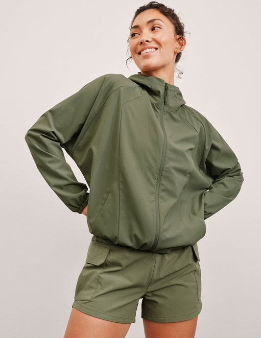 Women's Lightweight Packable Cross Country Jacket - Hooded Full-Zip Active Travel Gear