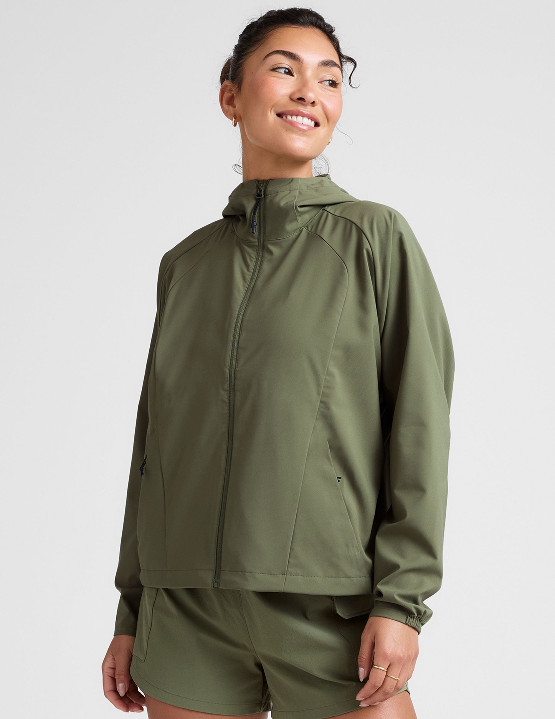 Women's Lightweight Packable Cross Country Jacket - Hooded Full-Zip Active Travel Gear