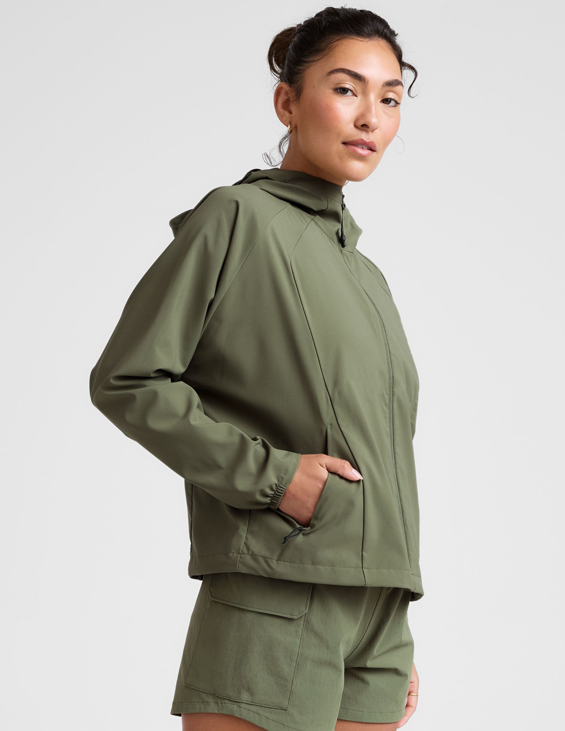 Women's Lightweight Packable Cross Country Jacket - Hooded Full-Zip Active Travel Gear