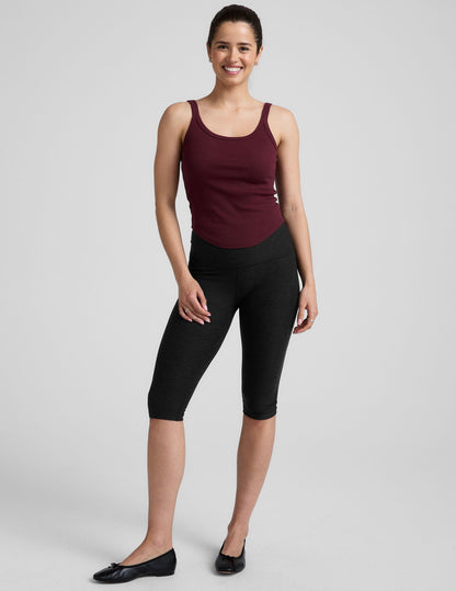 Ribbed Tank Top: Scoop Neck, Built-in Bra, Moisture-Wicking Comfort