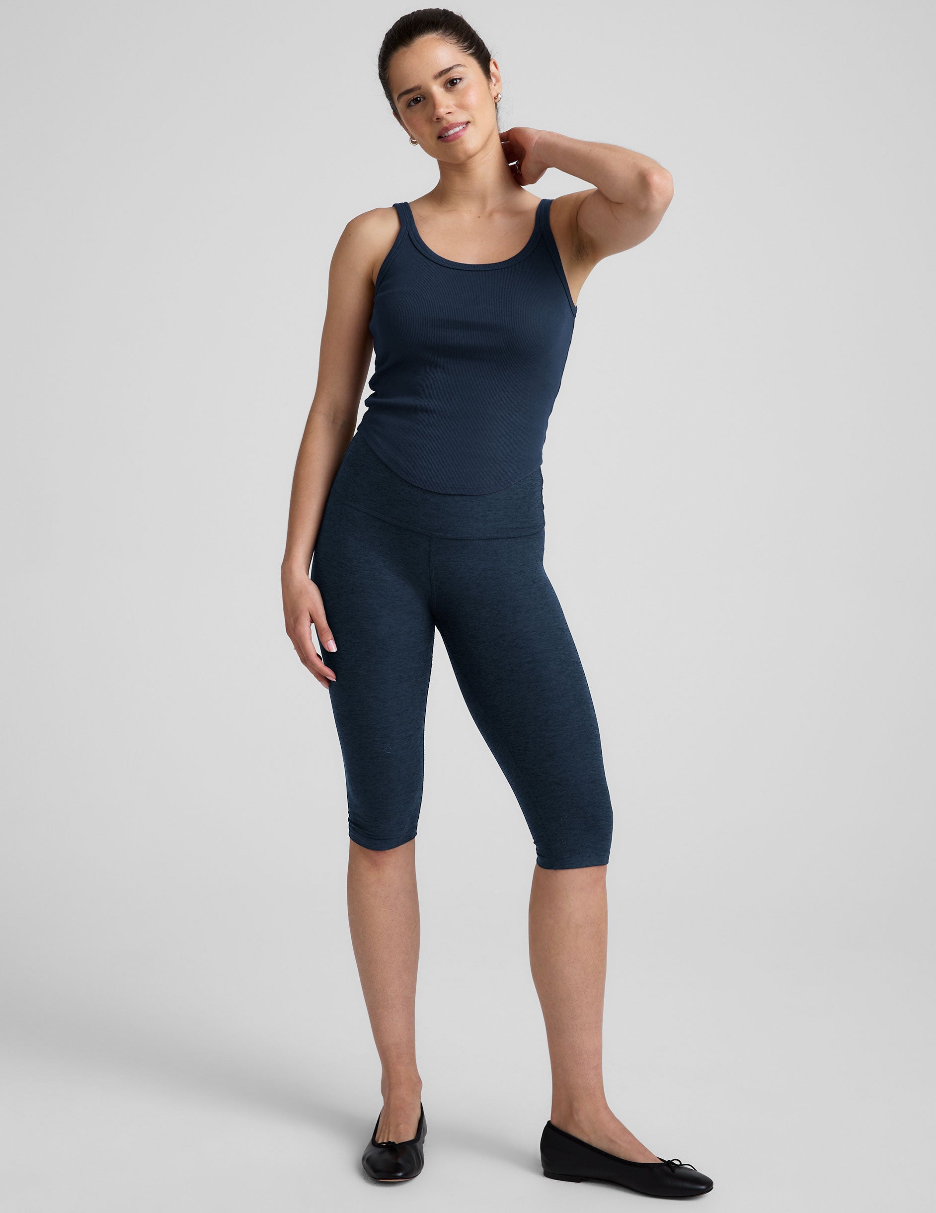 Classic Ribbed Scoop Neck Tank Top: Built-in Bra, Moisture-Wicking Comfort