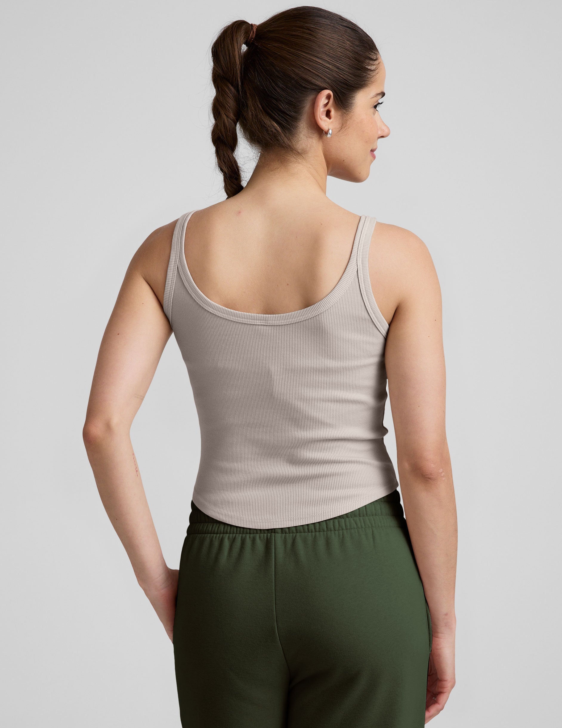 Beyond Yoga Ribbed Classic Scoop Neck Tank Top, Built-in Bra Comfort