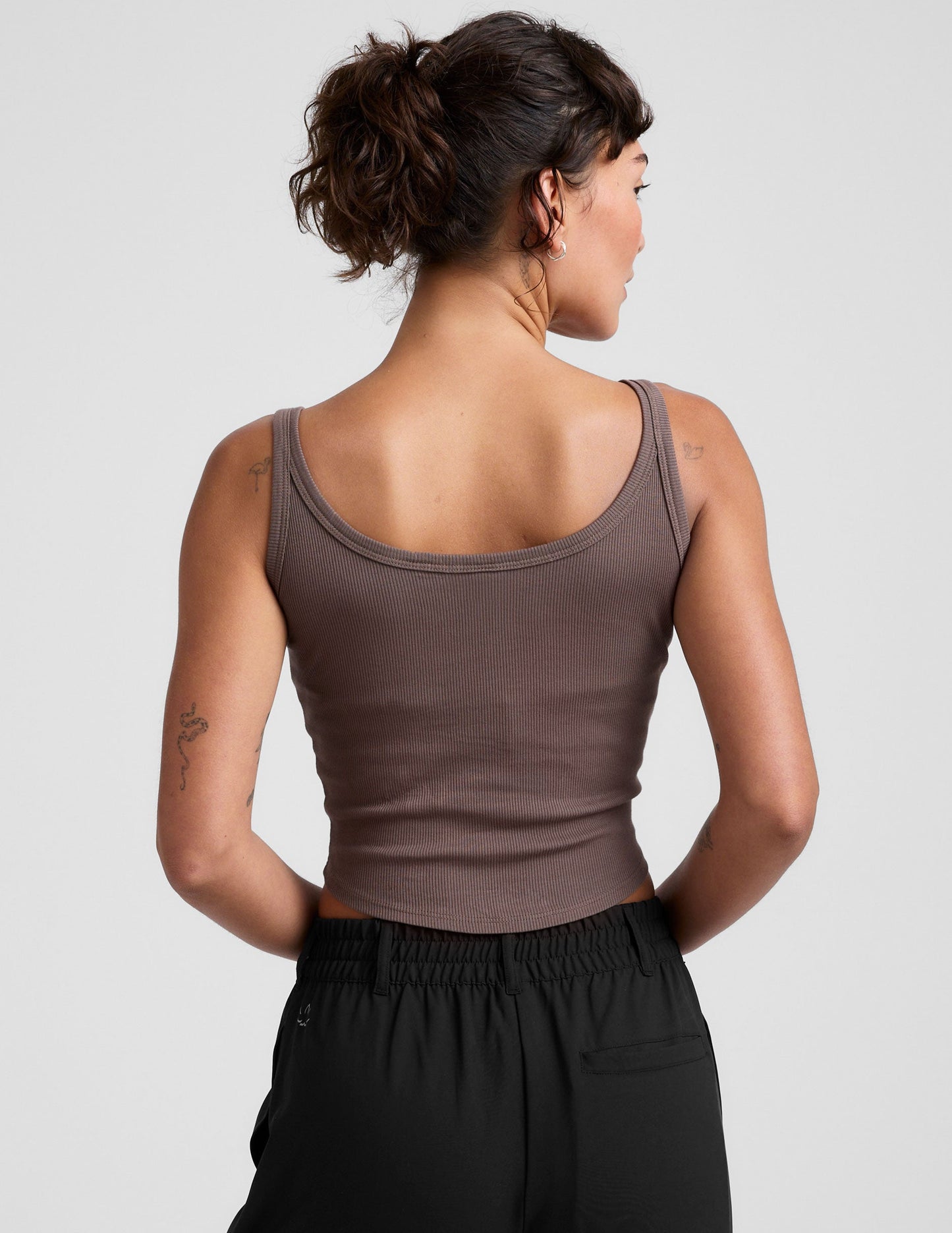 Ultra-Comfort Ribbed Scoop Neck Tank Top with Built-in Bra, Moisture-Wicking