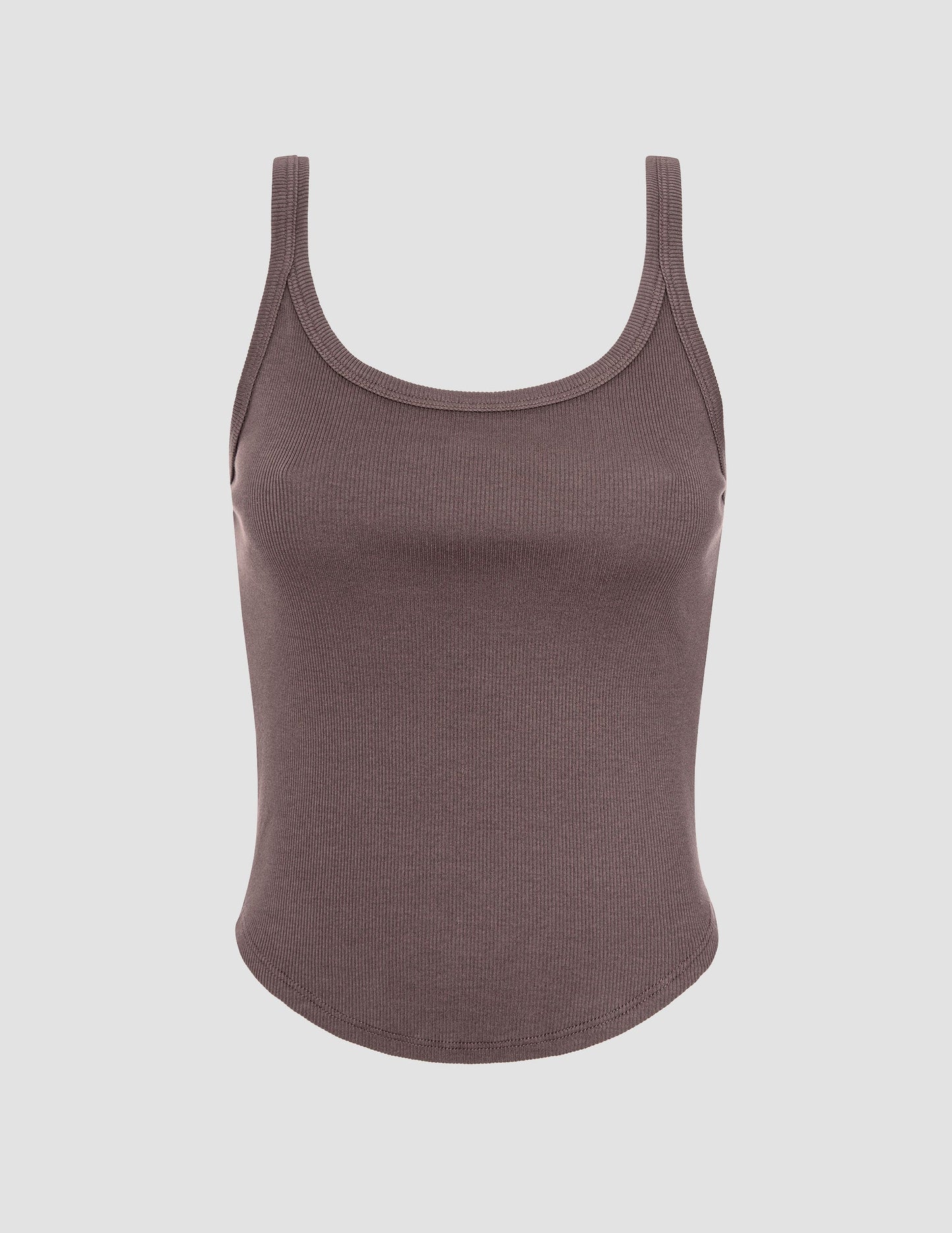 Ultra-Comfort Ribbed Scoop Neck Tank Top with Built-in Bra, Moisture-Wicking