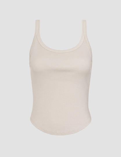 Beyond Yoga Ribbed Classic Scoop Neck Tank Top, Built-in Bra Comfort