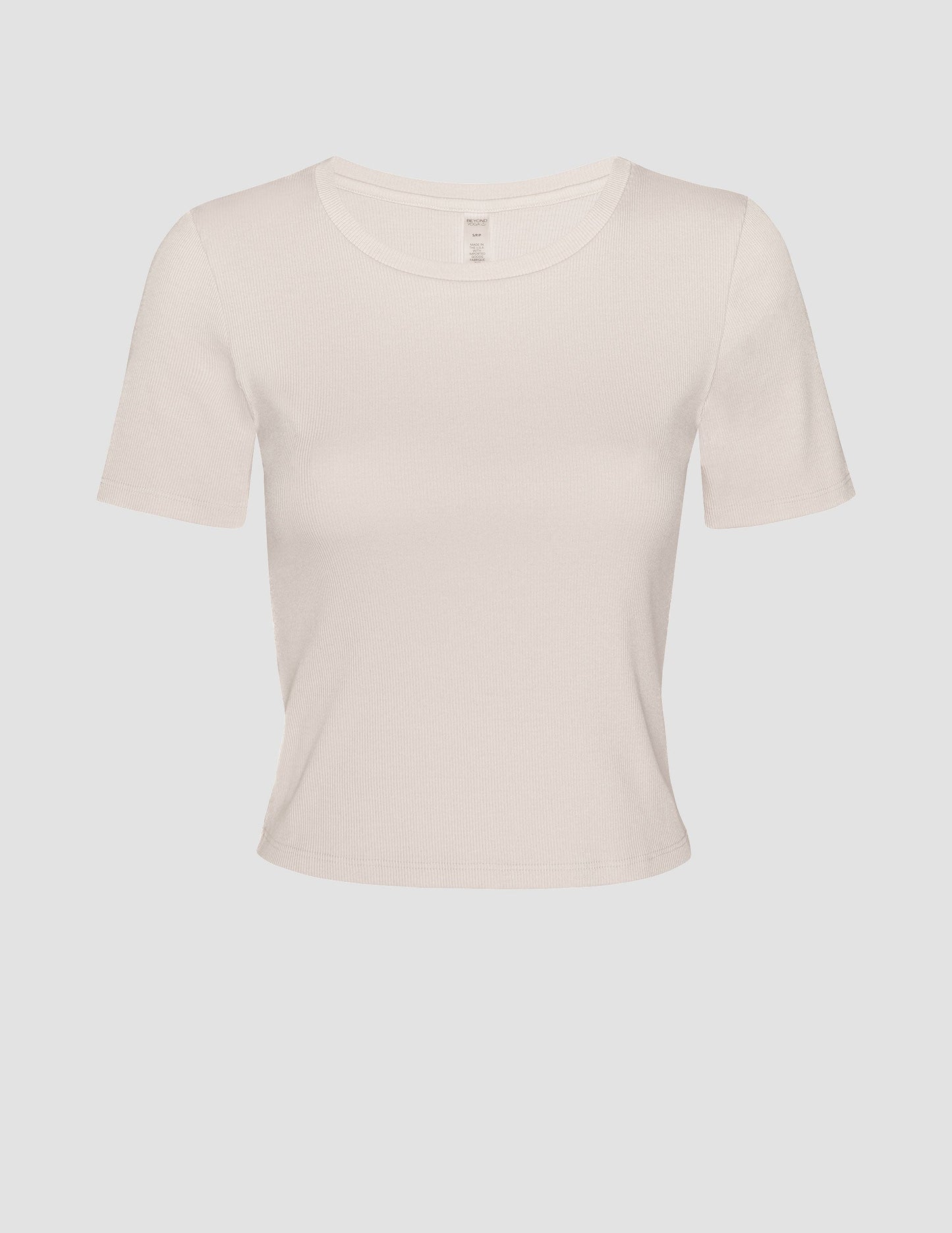 Soft Ribbed Crop Baby Tee: Comfortable Scoop Neck Short Sleeve Top